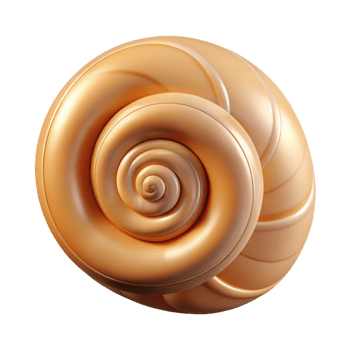 Golden Spiral Shell 3D Render png