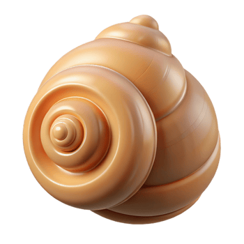 Abstract 3D Render of a Spiral Seashell png