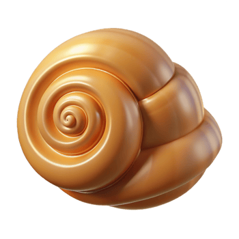 Abstract 3D Golden Shell Spiral Illustration png