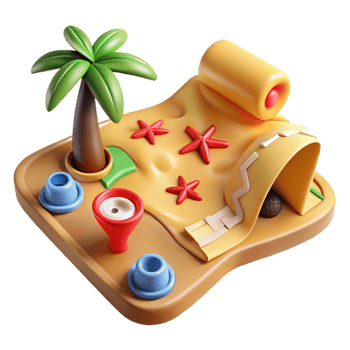 3D Cartoon Island Illustration png