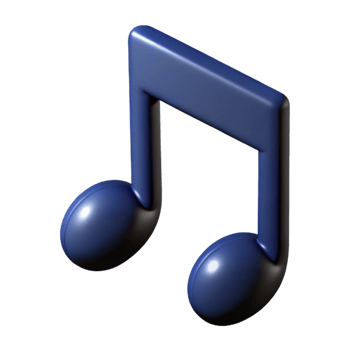 3D Render of a Blue Music Note png