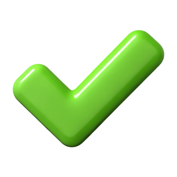 Glossy Green 3D Checkmark Illustration png