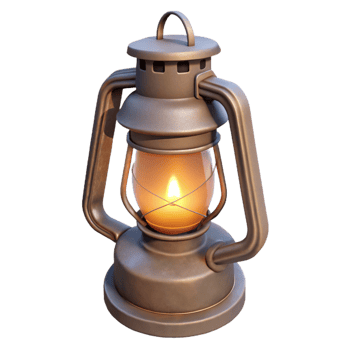 3D Model of an Antique Oil Lamp png