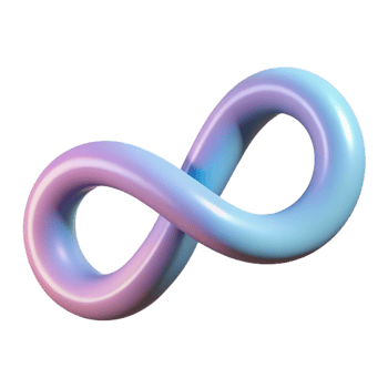3D Render of a Colorful Infinity Symbol png