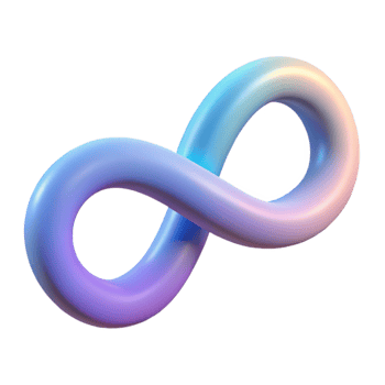 3D Render of a Colorful Infinity Symbol png
