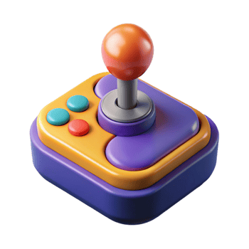 3D Render Retro Joystick Illustration png