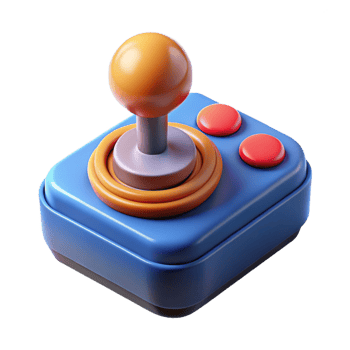 3D Render Retro Joystick Game Controller png