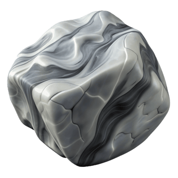 Abstract 3D Render Gray Marble Cube png