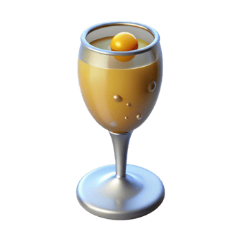 3D Render of a Champagne Glass with Yellow Sphere png