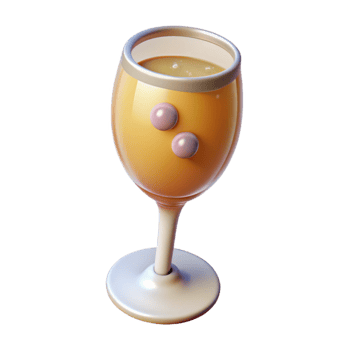 3D Render of a Glass of Orange Juice png