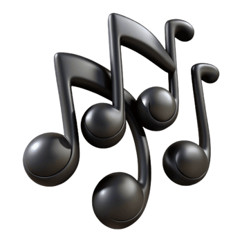 3D Render of Musical Notes png