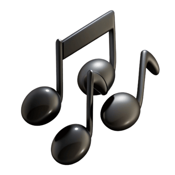 3D Render Black Music Notes Illustration png