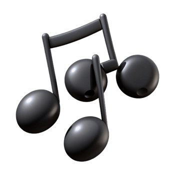 3D Render Dark Gray Music Note Illustration png