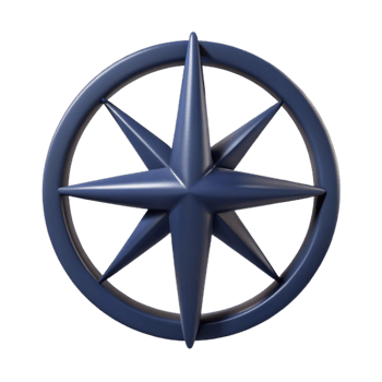 3D Render Eight Pointed Star Compass png