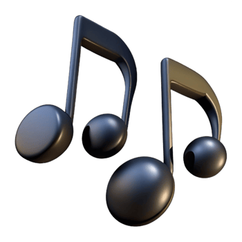 3D Render of Musical Notes png