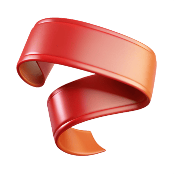 3D Red Swirling Ribbon Illustration png