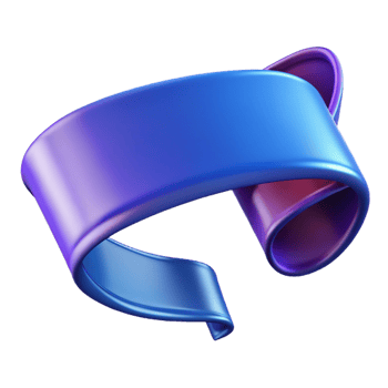 Abstract 3D Render Purple Blue Swirl Ribbon png