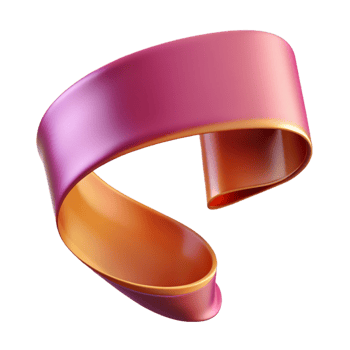 Abstract 3D Render Pink Orange Swirl png