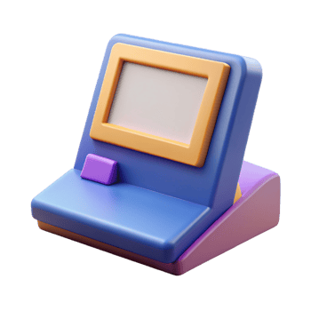 3D Render of a Retro Device Illustration png