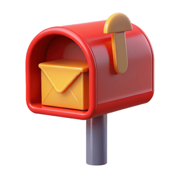 3D Mailbox Illustration Red Post Envelope png