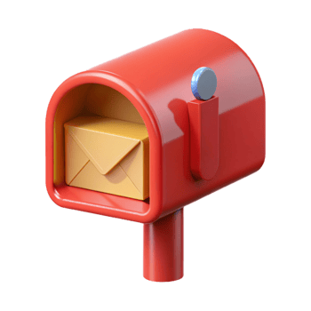 3D Render Red Mailbox with Envelope Illustration png