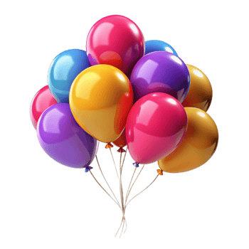 Colorful Balloons 3D Illustration png