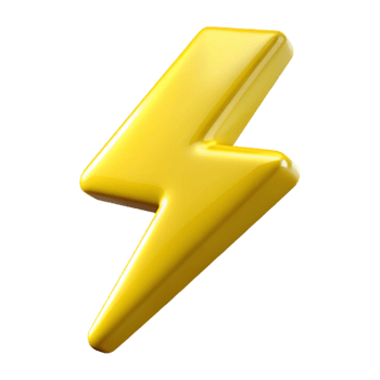 Yellow 3D Lightning Bolt Illustration png