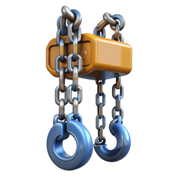 3D Render Chain Hoist Lifting Mechanism png