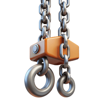 3D Render of Metal Chain and Connector png