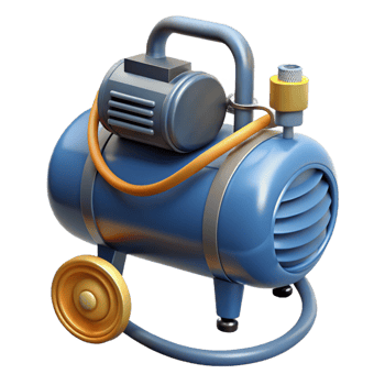 3D Render Blue Air Compressor Illustration png