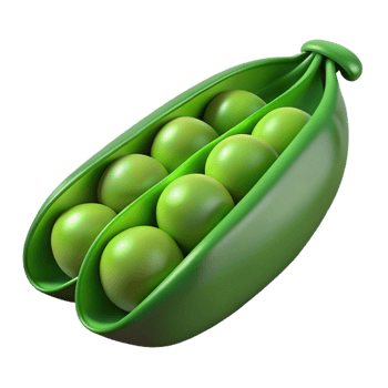 3D Render of Peas in a Pod png