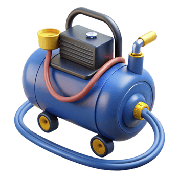 Blue Portable Air Compressor 3D Illustration png