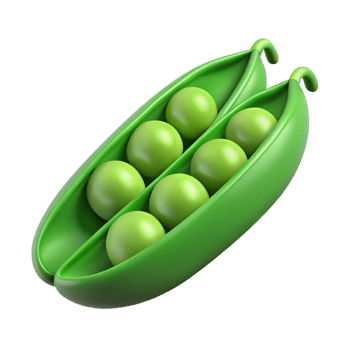 3D Render of Peas in a Pod png