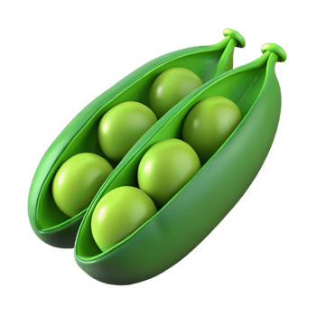 3D Render of Peas in a Pod png