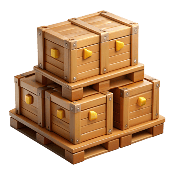 3D Illustration Wooden Crates on Pallet png