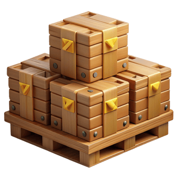 Wooden Crate Stack 3D Illustration png