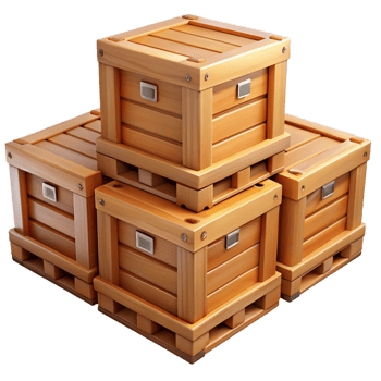 3D Render Stacked Wooden Crates png
