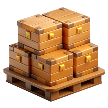 Wooden Crate Stack 3D Illustration png