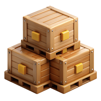 Wooden Crates 3D Illustration png
