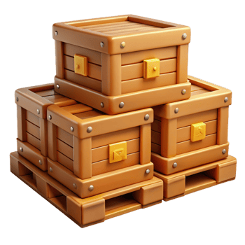 3D Render Stacked Wooden Crates png