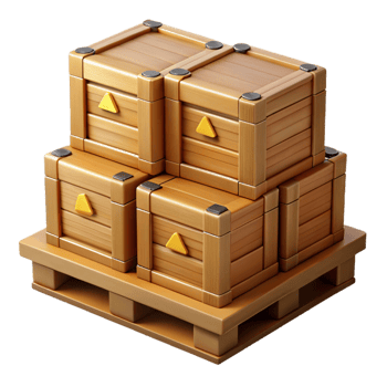 Wooden Crate Stack 3D Illustration png