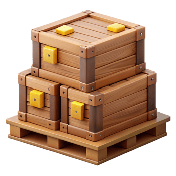 Stacked Wooden Crates 3D Illustration png