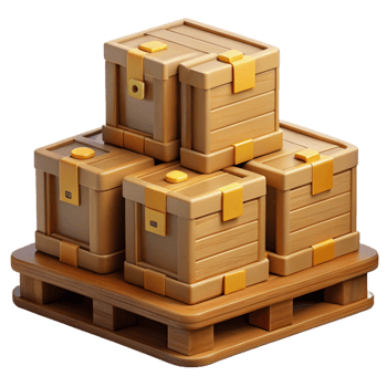 Wooden Crate Stack 3D Illustration png