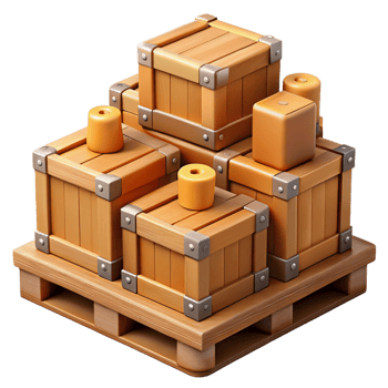 Wooden Crate Stack 3D Illustration png