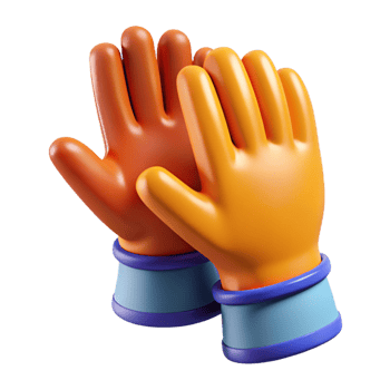3D Render Cartoon Hands Clapping png