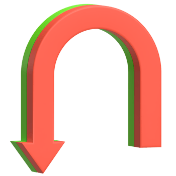 U-Turn Red Arrow 3D Icon png