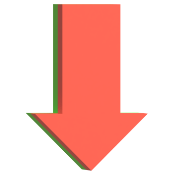 Red Down Arrow 3D Icon png