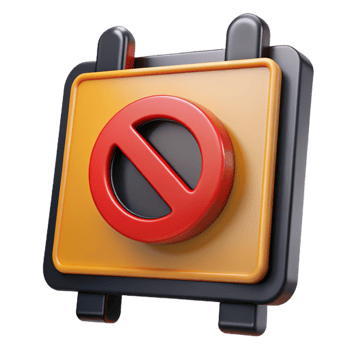 3D Render Prohibited Sign Illustration png