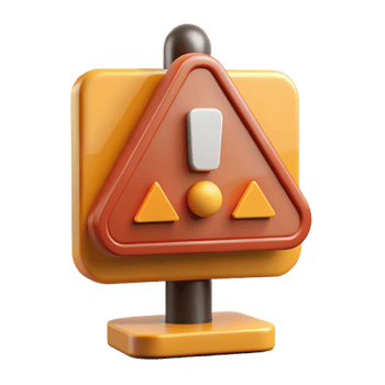 3D Render Alert Sign Illustration png