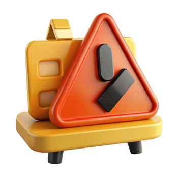 3D Render Warning Sign Illustration png